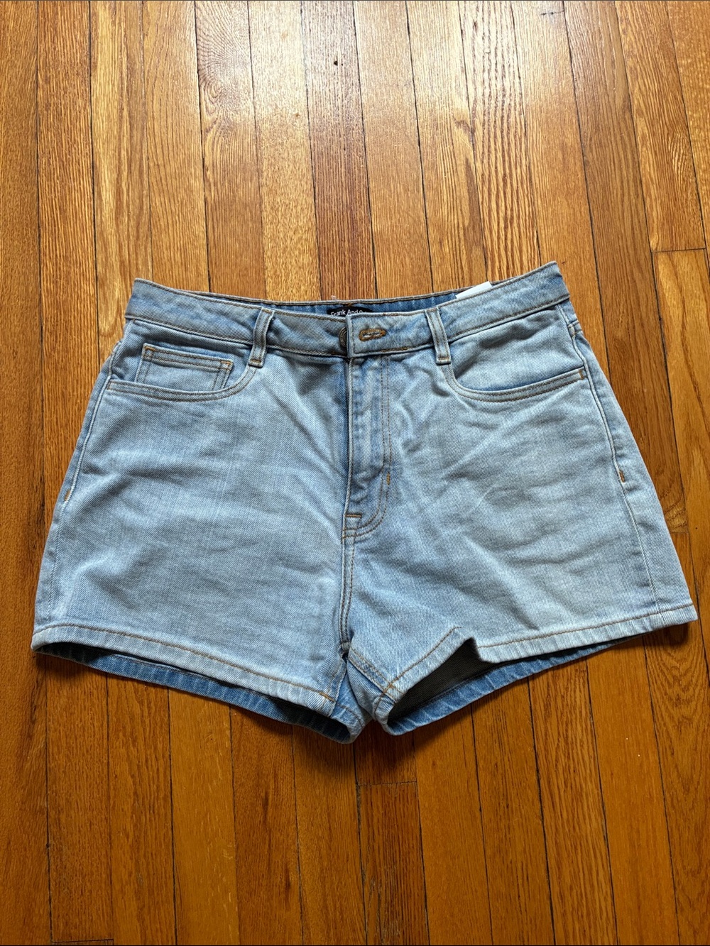 Frank & Oak Light Blue Denim High-Rise Shorts